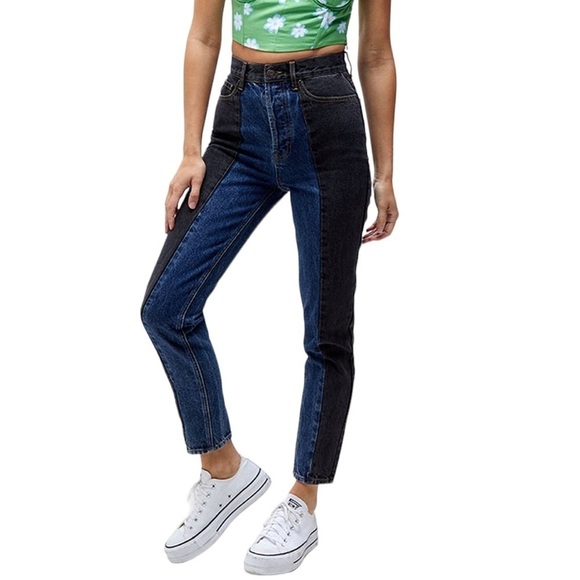 PacSun Women’s Eco Colorblocked Ultra High Waisted Slim Fit Jeans Size 26 Cotton - Picture 2 of 11